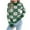Green, variant on Women's Christmas Sweater Snowflake Checkered Knit Pullover Long Sleeve Winter Holiday Top Green L