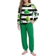 thumbnail image 4 of Conjuntos de blusa y camisa de manga larga con cuello redondo. Conjunto de camisa y pantalón de manga larga con estampado del Día de San Patricio para niños y niñas. Top y pantalón para niña., 4 of 8