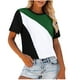 Mefallenssiah Short Sleeve Blouses Women‘S tops Summer O- Neck Splicing Casul T Shirts Tee Blousexxl - image 1 of 3