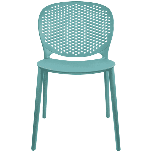 2xhome Modern Pool Patio Chair, Contemporary Plastic Armless Dining Accent Side Chair for Indoor or Outdoor Use, Teal, Set of 1, 1 piece