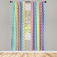 thumbnail image 5 of Ambesonne Geometric Window Curtains, Flower Pattern Motif, Each 28" W x 63" L, Multicolor, 5 of 5