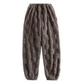 thumbnail image 2 of GXIPO Fuzzy Pajamas Pants for Women and Men Plush Fleece Comfy Flannel Pajama Bottoms Homey Fluffy Warm Sleepwear Coffee L, 2 of 3