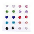 thumbnail image 2 of Soumake 20 Pairs Women Ear Studs Set Shiny Cubic Zirconia Exquisite Concise Shining Multi-Color Decorative Stainless No Harm Zirconia Women Earrings Set for Daily Wear, 2 of 8