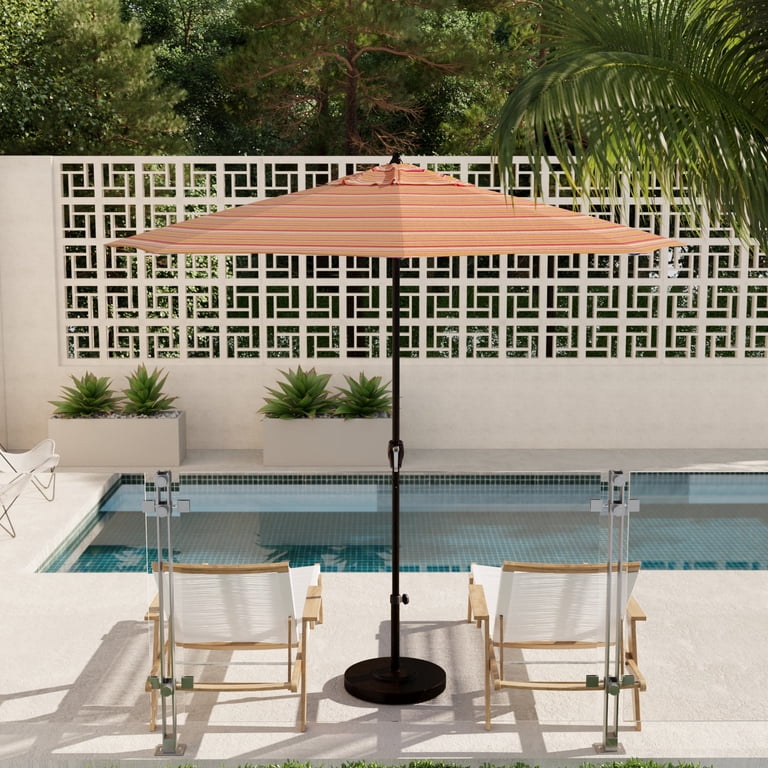 11 ft aluminum auto tilt patio umbrella in dolce mango 11' Market – Cape May Wicker large 11 ft Galtech 11' Deluxe Auto Tilt
