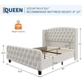 thumbnail image 2 of 51 in Tall Queen Size Bed Frame with Deep Button Tufted Wingback Headboard and Footboard, Velvet Upholstered Platform Bed Frame, No Box Spring Needed, Easy Assemble, Cream, 2 of 7