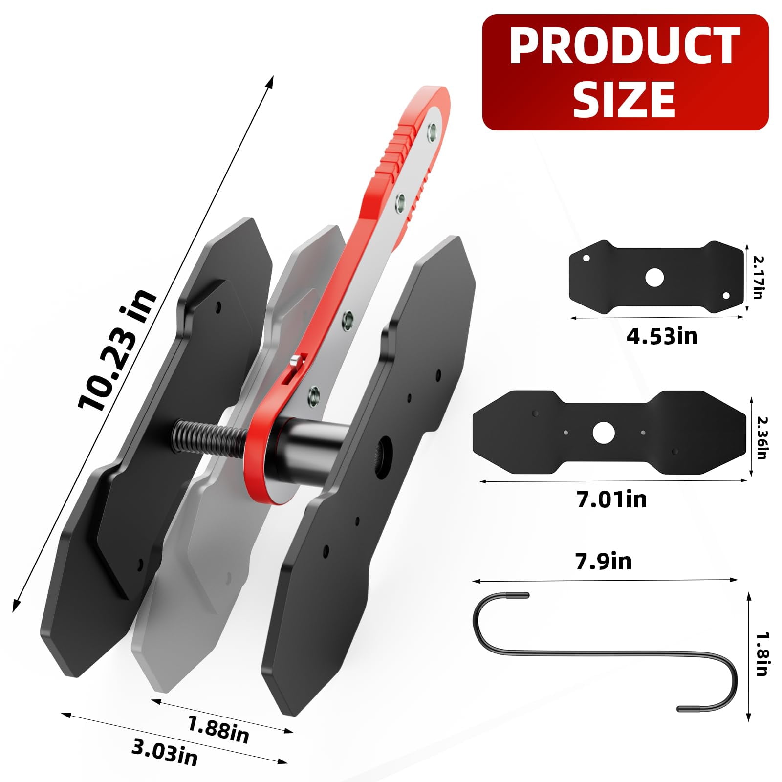 DKLYHW Brake Caliper Press Tool, Caliper Piston Compressor Tool with Additional 2Pcs Steel Plates and 2 Hooks
