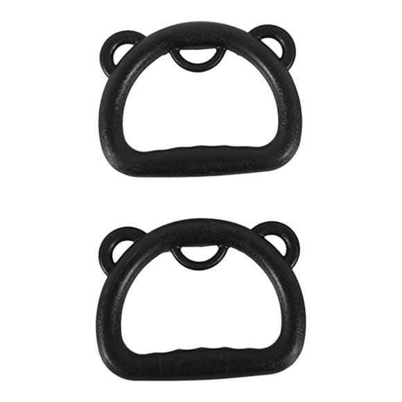 2 piezas Anillos de gimnasia Manijas no liple Ajuste de la barra de pull up Fácil instalación sólida práctica práctica para niños Anillos de gimnasio Negro