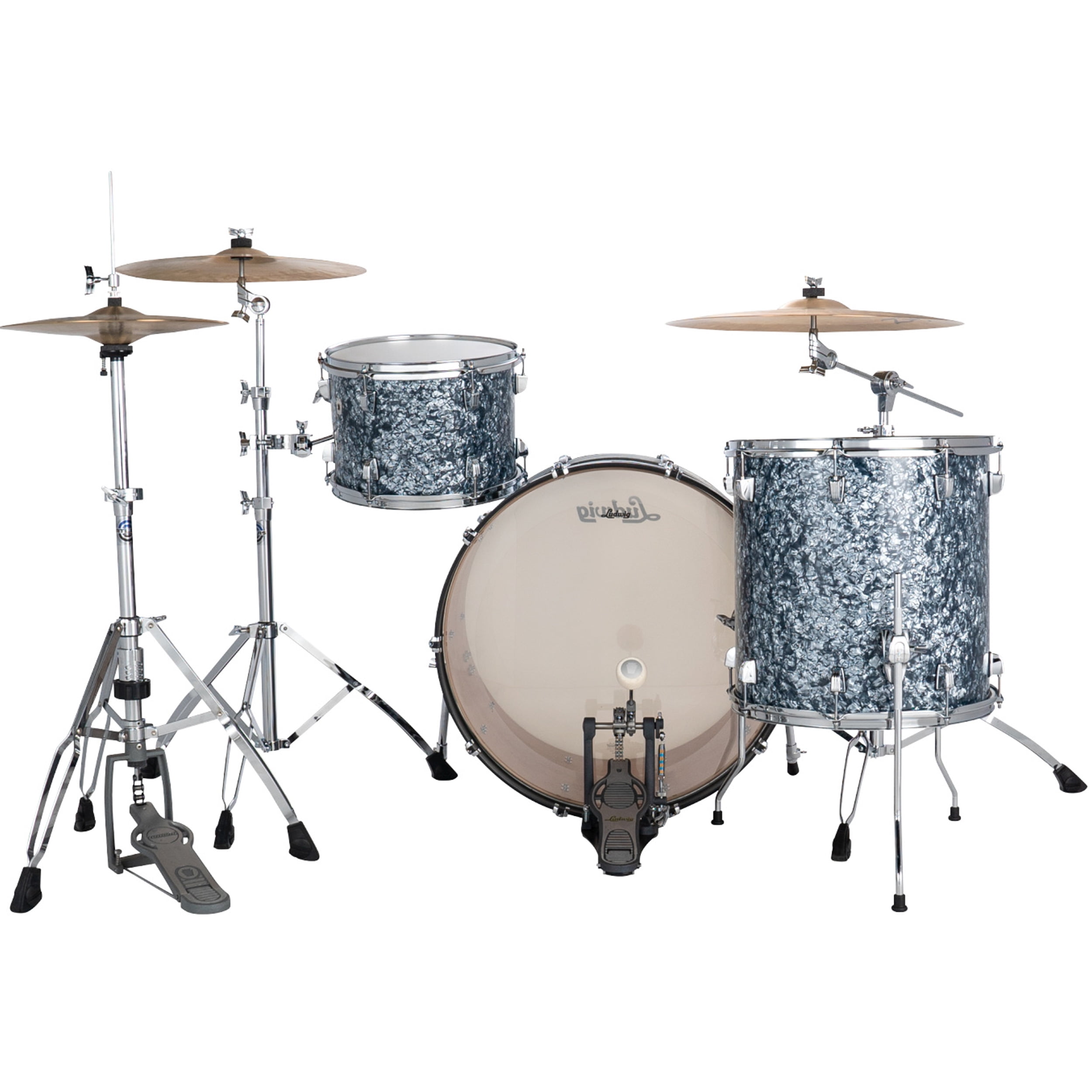 Ludwig NeuSonic 3-Piece Pro Beat Shell Pack With 24" Bass Drum Satin Blue Pearl