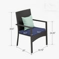 thumbnail image 6 of MF Studio 5-Piece Outdoor Patio Dining Set with Metal Square Dining Table and 4 Rattan Chairs for Outdoor, Navy Blue, 6 of 12