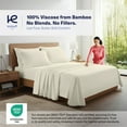 thumbnail image 2 of Kickoff Viscose Bamboo Sheets Twin XL Size 3-pc 100% Organic Bamboo Viscose Bed Cooling Sheets Twin XL Size Set Cool Bedding for hot sleepers sheet, Flat, Fitted, Pillowcase (Buttercream, TXL), 2 of 9