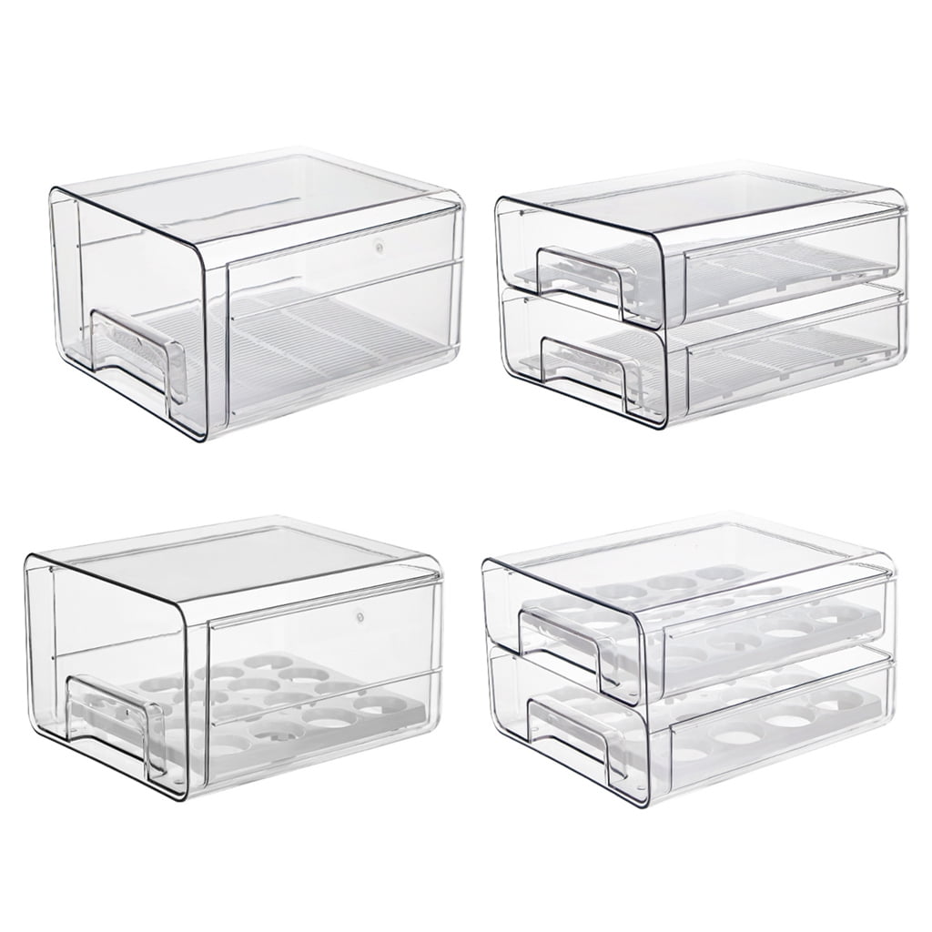 Storage Box Tray Containers Kitchen Refrigerator Eggs Transparent Dispenser Airtight for Preservation Box