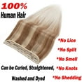 thumbnail image 4 of SEGO Blonde Clip in Human Hair Extensions Balayage One Piece Soft Straight 3/4 Full Head Hair Pieces for Women, 4 of 12
