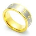 thumbnail image 2 of Men Women Tungsten Carbide Wedding Band Ring 8mm Comfort Fit Gold Plated Celtic Cross Tungsten Ring, 2 of 3