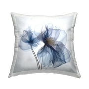 Stupell Industries Blue Modern Poppy Decorative Printed Throw Pillow, 18 x 18