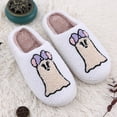 thumbnail image 6 of Shadoumai Halloween Slippers For Women Men, Halloween Pumpkin Slippers, Soft Plush Spooky Slipper, Cute Cartoon Cozy House Slipper, Fuzzy Winter Holiday Shoes, Halloweens Christmas Gifts, 6 of 9