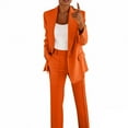 thumbnail image 3 of GILIGEGE Two Piece Sets for Women Sets Women 2 Outfits Outfits 2025 Casual Pant Suits Plus Size Wide Pants Suit Set Orange Xl, 3 of 6