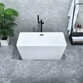 thumbnail image 4 of Regina 51" x 28" Flatbottom Freestanding Acrylic Soaking Bathtub in Glossy White with Drain and Overflow, 4 of 9