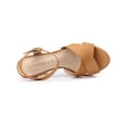 thumbnail image 4 of BLISSFUL STEP Women's Fashion Platform Strap Slingback Chunky Heel Open Toe Sandals Brown 6, 4 of 8