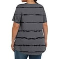 thumbnail image 4 of Liquidation d'Économies! Hauts Oversize pour Femmes en Liquidation, Hauts Blouse d'Été à Manches Courtes pour Femmes, Blouse Mode pour Femmes Imprimée Grande Taille à Manches Courtes Unie pour Dames à Col Rond Plissée, 4 of 5