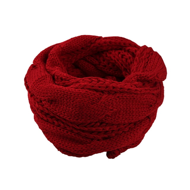 Jumpingount Warm Vibes Calentador de cuello de punto Abrigo de bufanda acogedor y elegante para bufandas de calentador de cuello de punto de niña Accesorios de disfraces Vino rojo