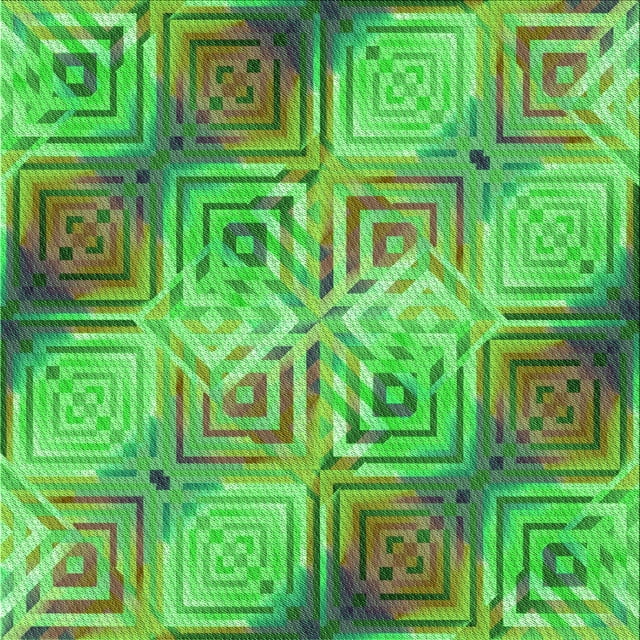 Ahgly Company Machine Washable Indoor Square Transitional Dark Lime Green Area Rugs, 5' Square