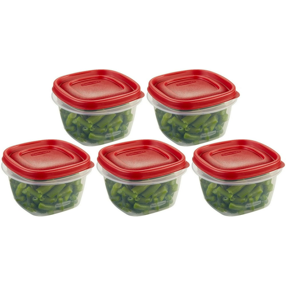 Rubbermaid Easy Find Lids 2Cup Food Storage Containers With Red Lids