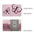 thumbnail image 3 of EVNELE Pink Bathroom Rug, Butterfly Pattern Microfiber Shaggy Bathroom Mats |Absorbent |Non Slip |24" x 36", 3 of 6