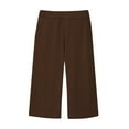 thumbnail image 4 of Ltctricy Children's Capri Pants Boys Girls Elastic Waist Pull on Straight Leg Lounge Pants Cropped Casual Trousers with Pockets(Brown,13-14 Years), 4 of 6