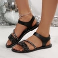 thumbnail image 6 of Daiosportswear Women'S Briaded Sandals Round Open Toe Ankle Strap Flat Dress Shoes,Womens' Shoes Black 8.5(41), 6 of 9