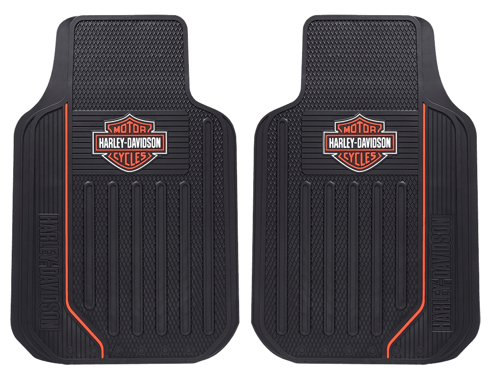 Plasticolor Harley-Davidson Script Floor Mats, Black, 18-1/8 in x 26-3/4 in, 2 Count