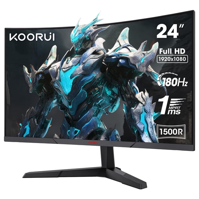 Monitor Curvo KOORUI 24 Pulgadas 1080P VA 180Hz HDR10 Compatible VESA