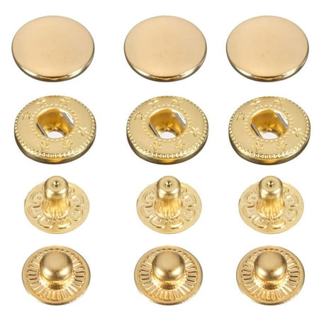 

Trimming Shop S Spring Press Studs 4 Part Durable and Lightweight Metal Snap Fasteners for DIY Leathercrafts Repair Clothing Purses (10mm Gold 100pcs)