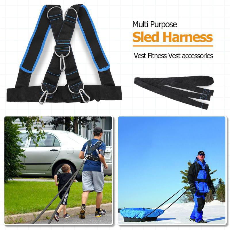 Strength Training Sled Shoulder Harness Outdoor Tire Pulling Weight Bearing Vest 