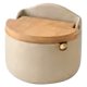 thumbnail image 1 of Tarro de Condimentos de Arcilla Estilo Japonés con Tapa de Bambú y Cuchara, para Cocina, Azúcar, Sal y , 1 Unidad., 1 of 5