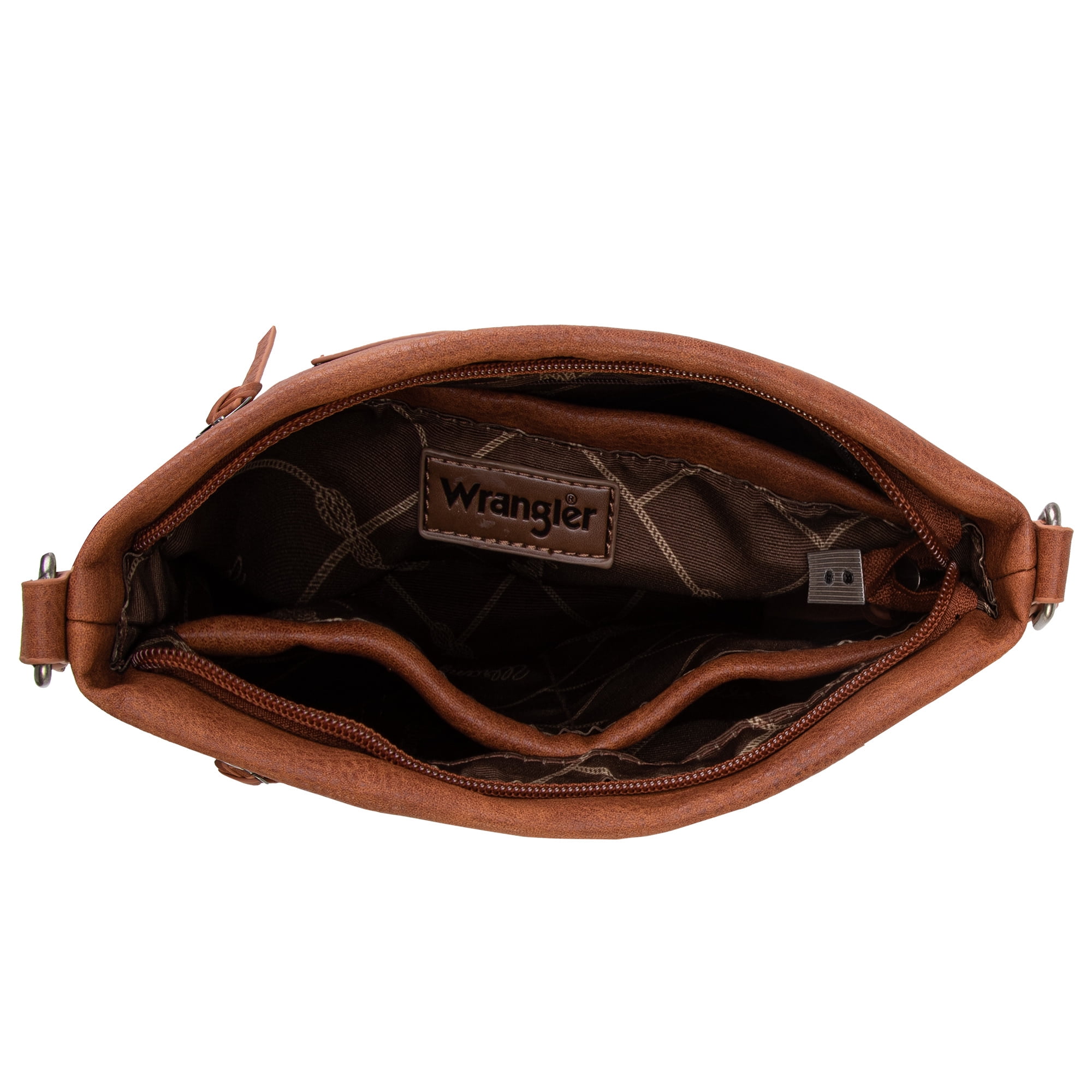 Wrangler Crossbody Bags for Women Western Hand Woven Satchel Purse, Brown