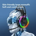 thumbnail image 4 of Meggemo USB Wired Headset Over Ear with Microphone 7.1 Surround Sound RGB Light Gaming Headphones Compatible with Computers Smartphones Clear Audio, 4 of 7