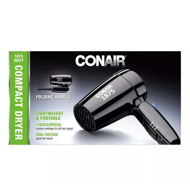 Conair Lightweight Portable Dual Voltage Compact Hair Dryer 1875 Watts
