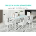thumbnail image 5 of Aiho 6-Seater Modern Dining Table Set with PU Leather Chairs for Kitchen, Small Spaces, White, 5 of 9