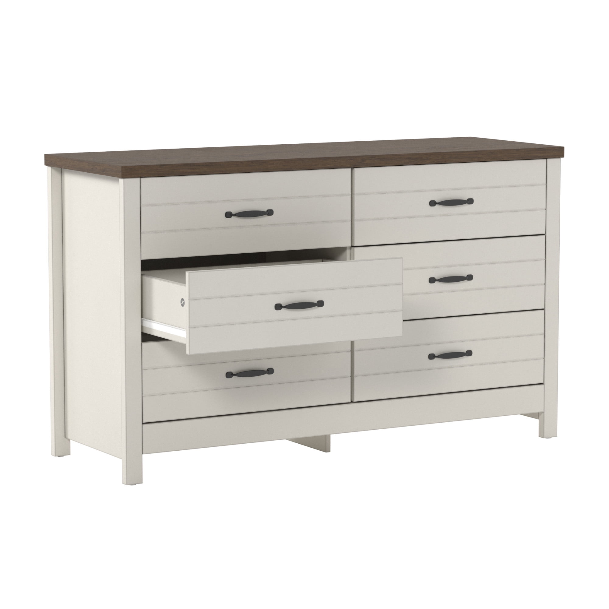 Lancaster Wood 6 Drawer Dresser, Ivory, by Hillsdale Living Essentials