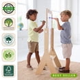 thumbnail image 4 of Little Partners Peek-A-Boo Art Toddler Easel, Two-Sided Adjustable Height Clear Plexi Glass Paint Station for Kids with Built-in Storage, Eraser, Paint Containers - Natural, 4 of 10