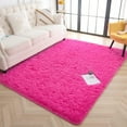 thumbnail image 6 of Softlife Stylish Soft Shaggy Velvet Carpet for Living Room Bedroom, Fluffy Area Rugs,3'x5',Deep Pink, 6 of 6