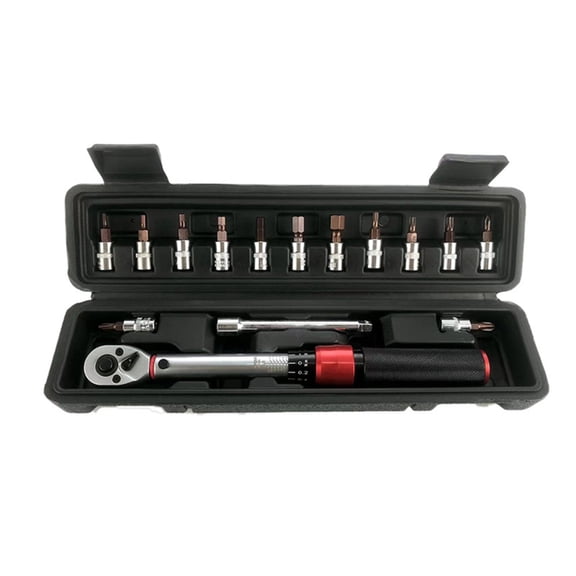 CEORPER 16Pcs Adjustable Preset Torque Wrench Set Professional Alloy Steel 1/4” Drive
