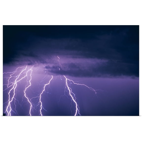 Great BIG Canvas | Rolled Carson Ganci Poster Print entitled Lightning And Thunderclouds