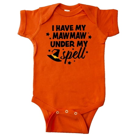 

Inktastic I Have My Mawmaw Under My Spell with Cute Witch Hat Gift Baby Boy or Baby Girl Bodysuit