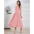 thumbnail image 2 of Vestido AGYMNX para mujer, corsé, muslo, tirantes finos, color rosa S, 2 of 5