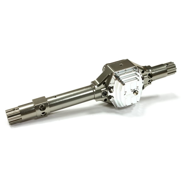 Integy RC Toy Model Hop-ups C25696GUNSILVER Billet Machined T6 Front Axle Conversion Kit for Axial 1/10 Wraith Rock Racer