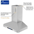 thumbnail image 3 of Awoco RH-WT Wall Mount 48-1/2"H Stainless Steel Range Hood 4 Speeds, 6” Round Top Vent 900CFM 2 LED Lights & Remote Control 36” Length, 3 of 7