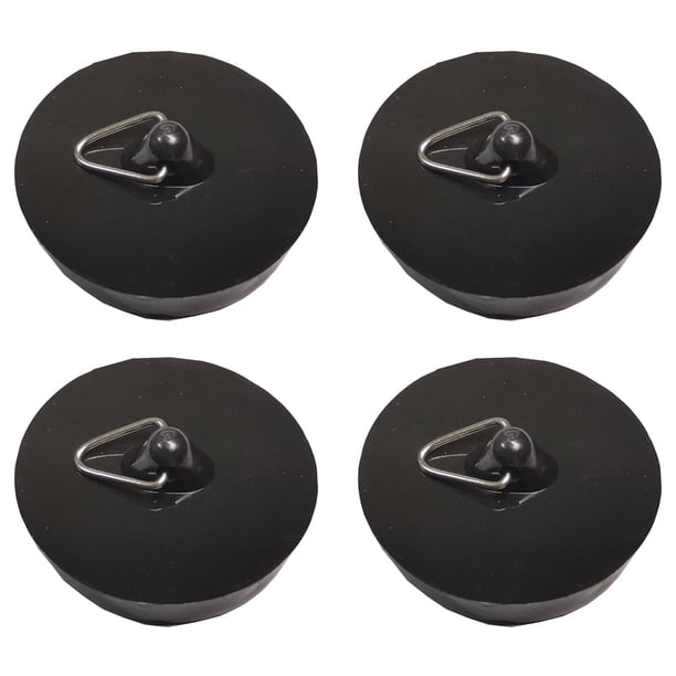 Tapón de fregadero, repuesto de tapón de fregadero de cocina, tapón de fregadero de baño universal, tapón de drenaje multifuncional, paquete de 4, color negro, tamaño de diámetro de 42 a