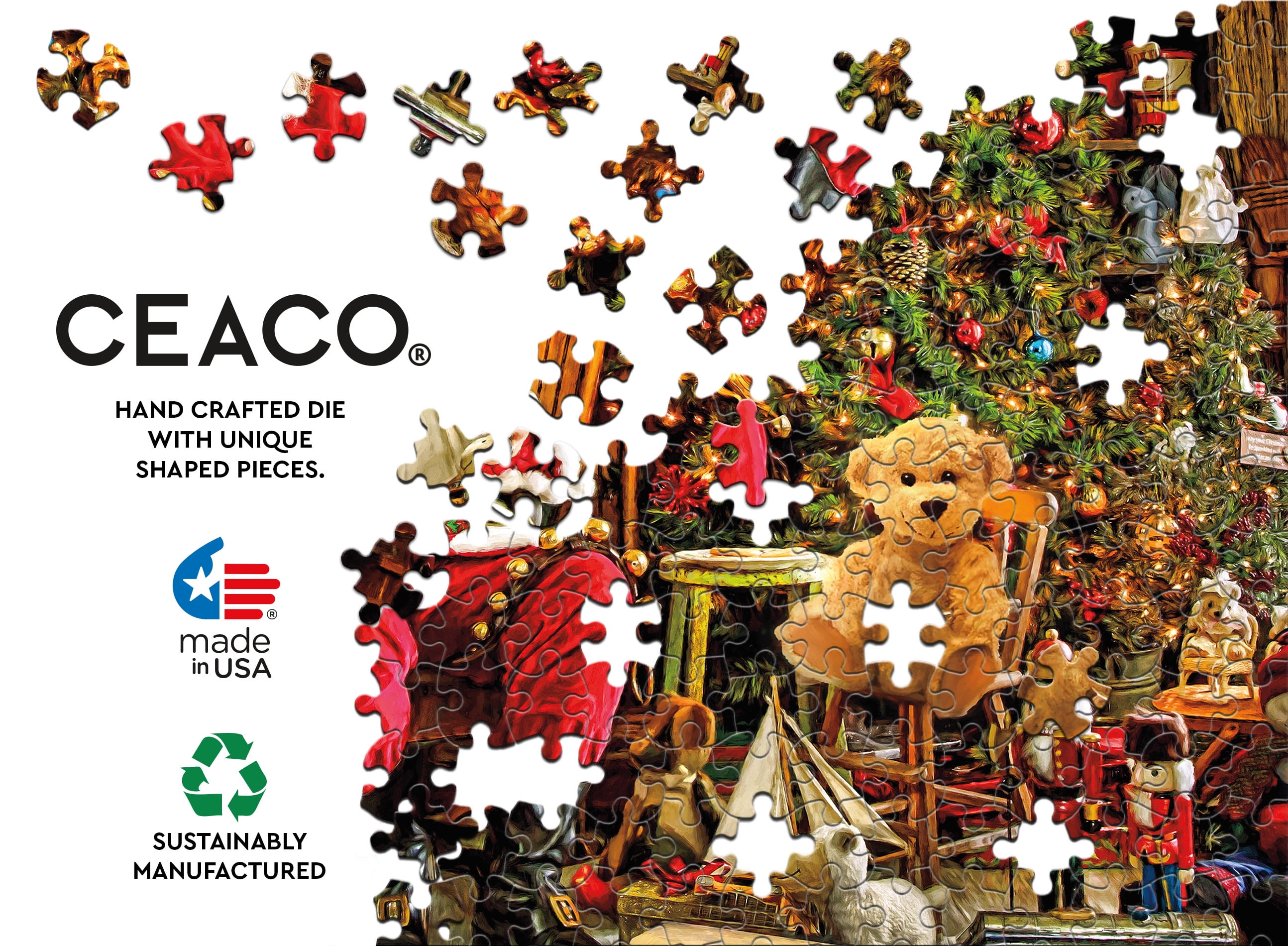 Ceaco - Holiday - Santa's Magical Toys - 2000 Piece Interlocking Jigsaw Puzzle