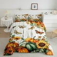 thumbnail image 5 of Manfei Autumn Pumpkin Bedding Sets Twin with Comforter, Vibrant Sunflower Duvet Insert, Rustic Farmhouse Reversible Comforter Sets Twin Size, Breathable Bedroom Decorative, 2pcs, 5 of 8